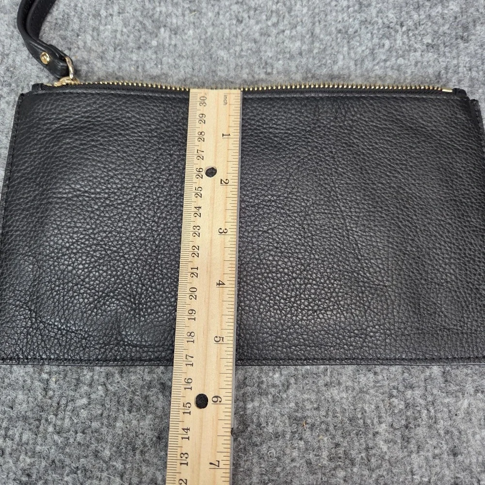 Michael Kors Fulton Travel Wristlet Black‎ Pebbled Leather Pouch Makeup Bag MK